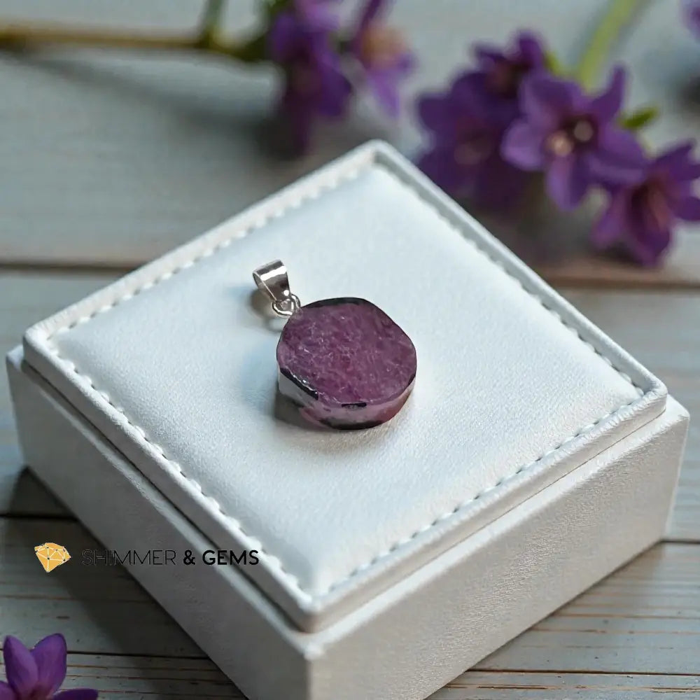Ruby Slice (Natural) Pendant 12.5x11.7mm Charms & Pendants