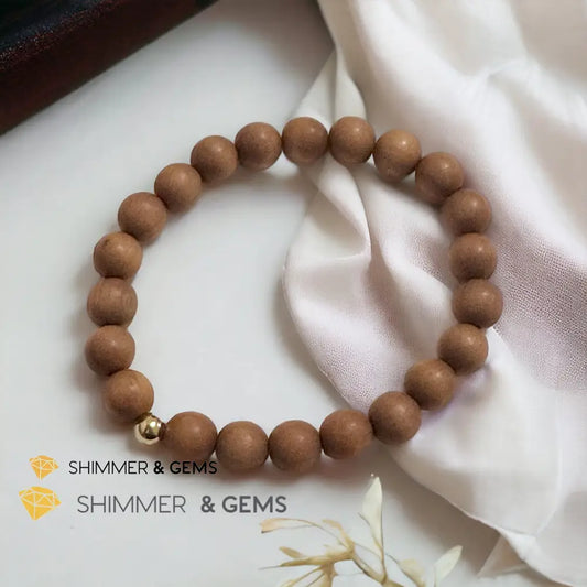 Sandalwood 8mm Bracelet (Australia) 5.5” Mala Beads