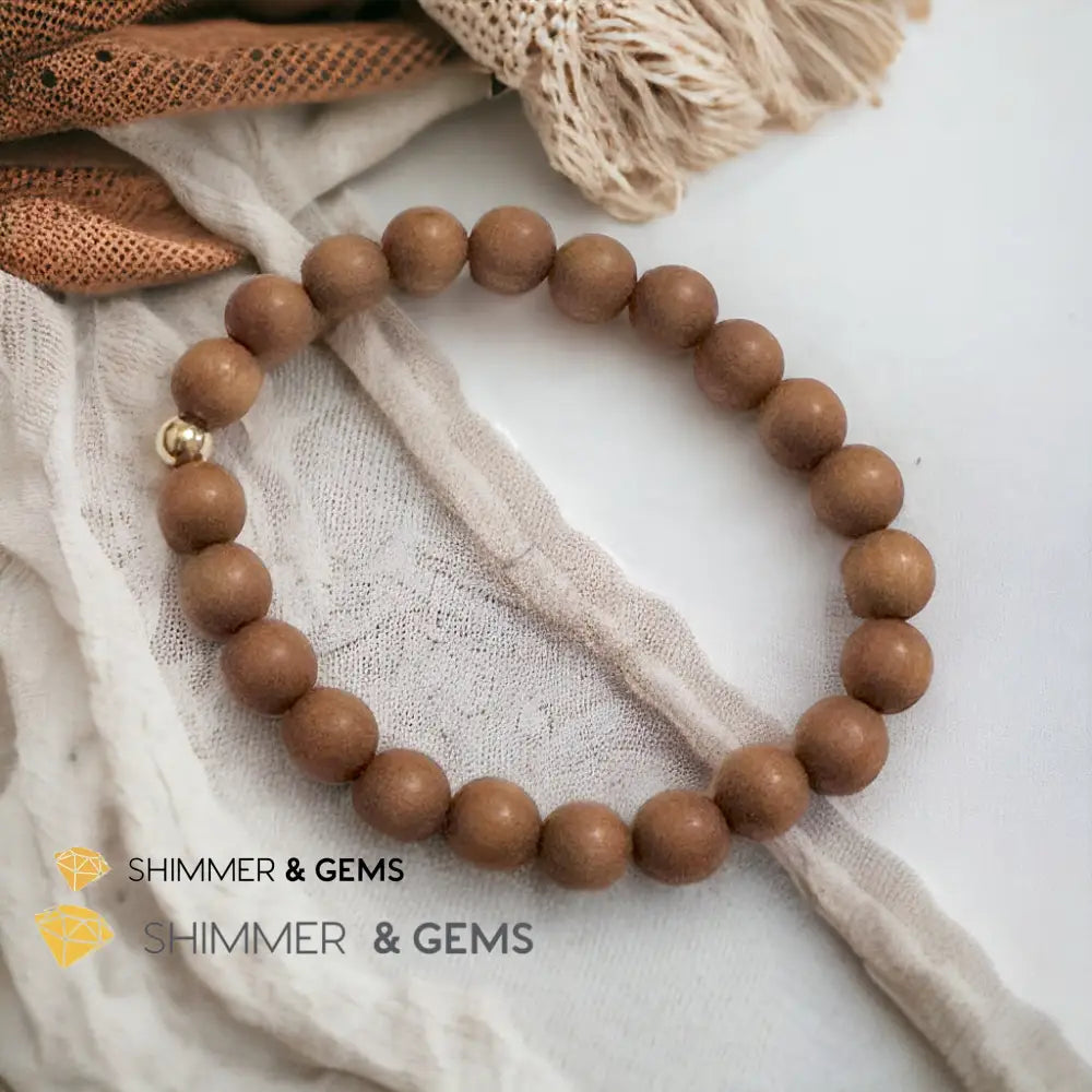 Sandalwood 8mm Bracelet (Australia) Mala Beads