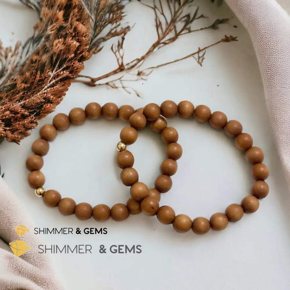 Sandalwood 8mm Bracelet (Australia) Mala Beads