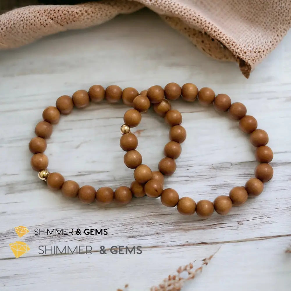 Sandalwood 8mm Bracelet (Australia) Mala Beads