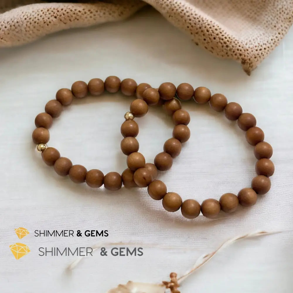 Sandalwood 8mm Bracelet (Australia) Mala Beads