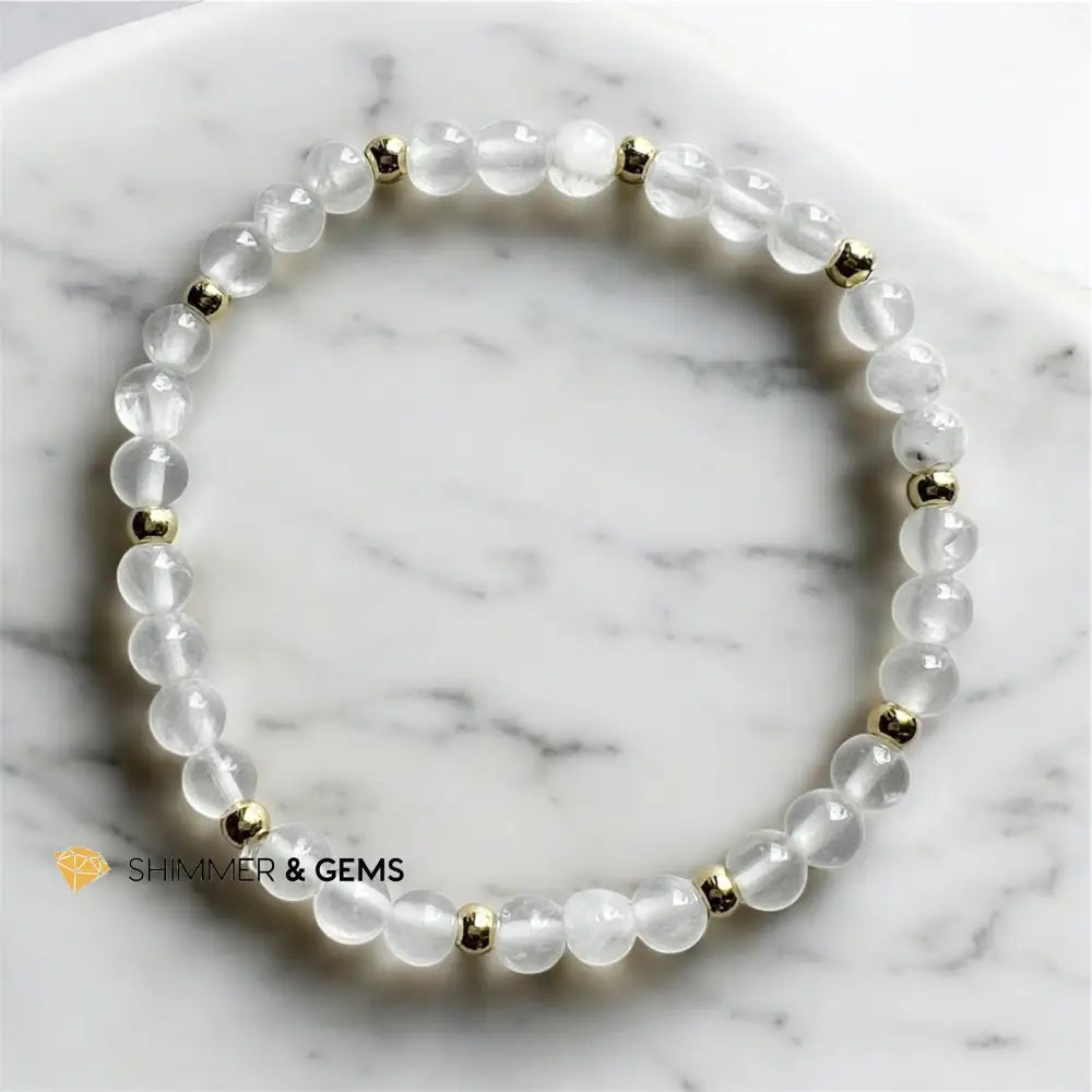 Selenite AAA Bracelet (4mm)