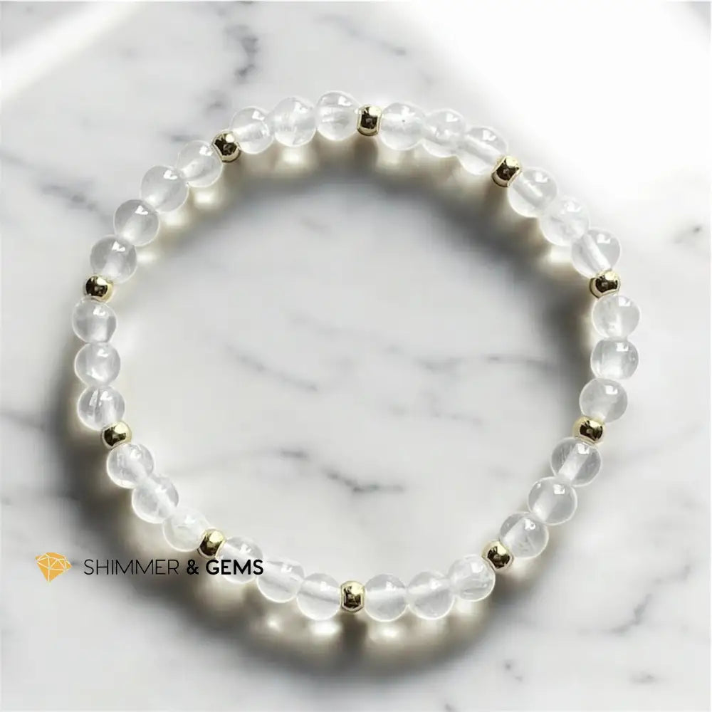 Selenite AAA Bracelet (4mm)