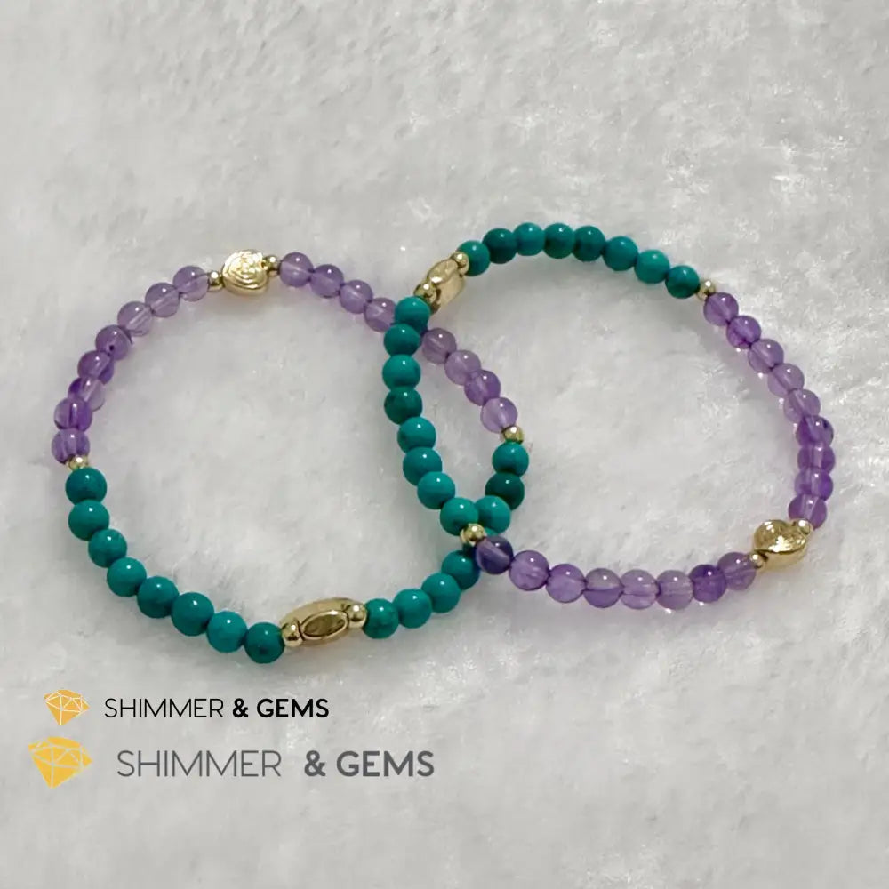 Sheep Animal Zodiac 2024 Goodluck Bracelet (Turquoise & Amethyst) Feng Shui Feng shui