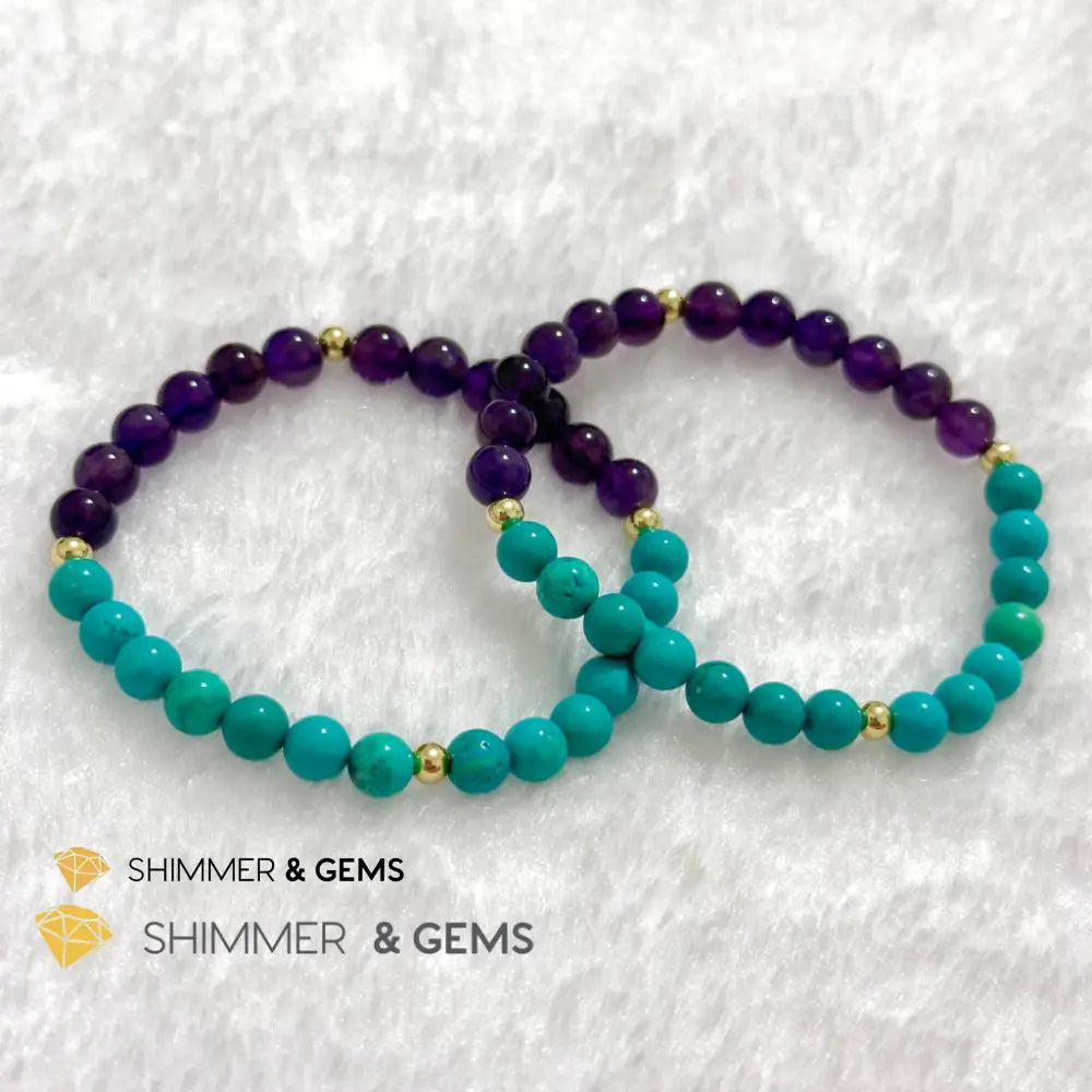 Sheep Animal Zodiac 2024 Goodluck Bracelet (Turquoise & Amethyst) Feng Shui Feng shui