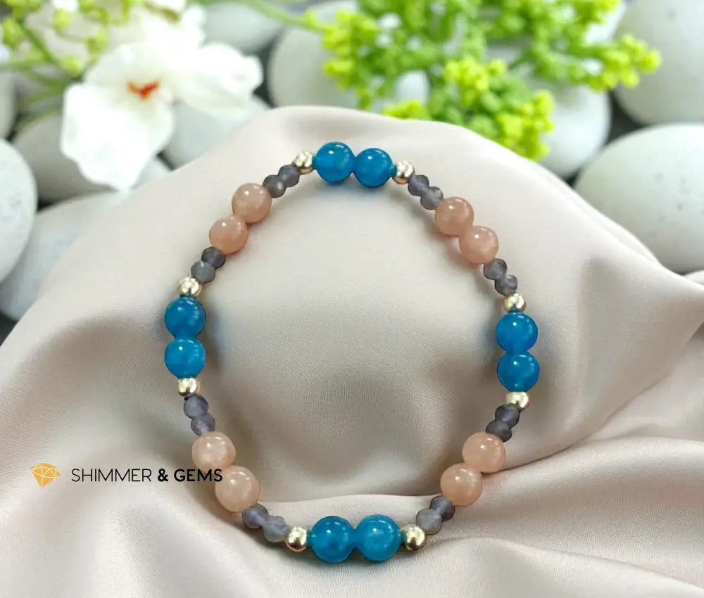 Slim Shift Bracelet (Weight-Loss) Apatite Sunstone Iolite by Audrey 6.0” Bracelets
