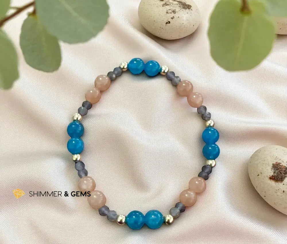 Slim Shift Bracelet (Weight-Loss) Apatite Sunstone Iolite by Audrey 6.5” Bracelets