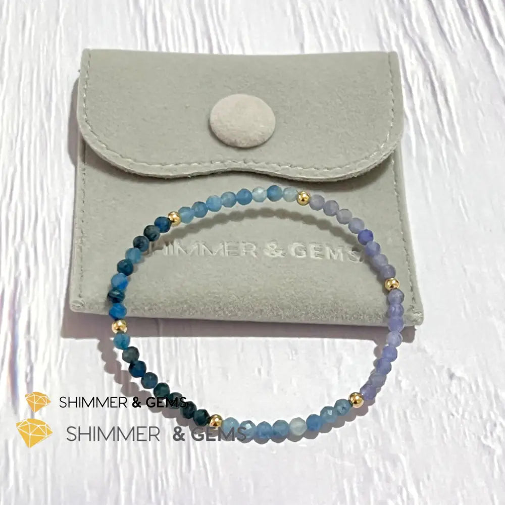 Stress Release Bracelet (Aquamarine Kyanite Tanzanite)4Mm