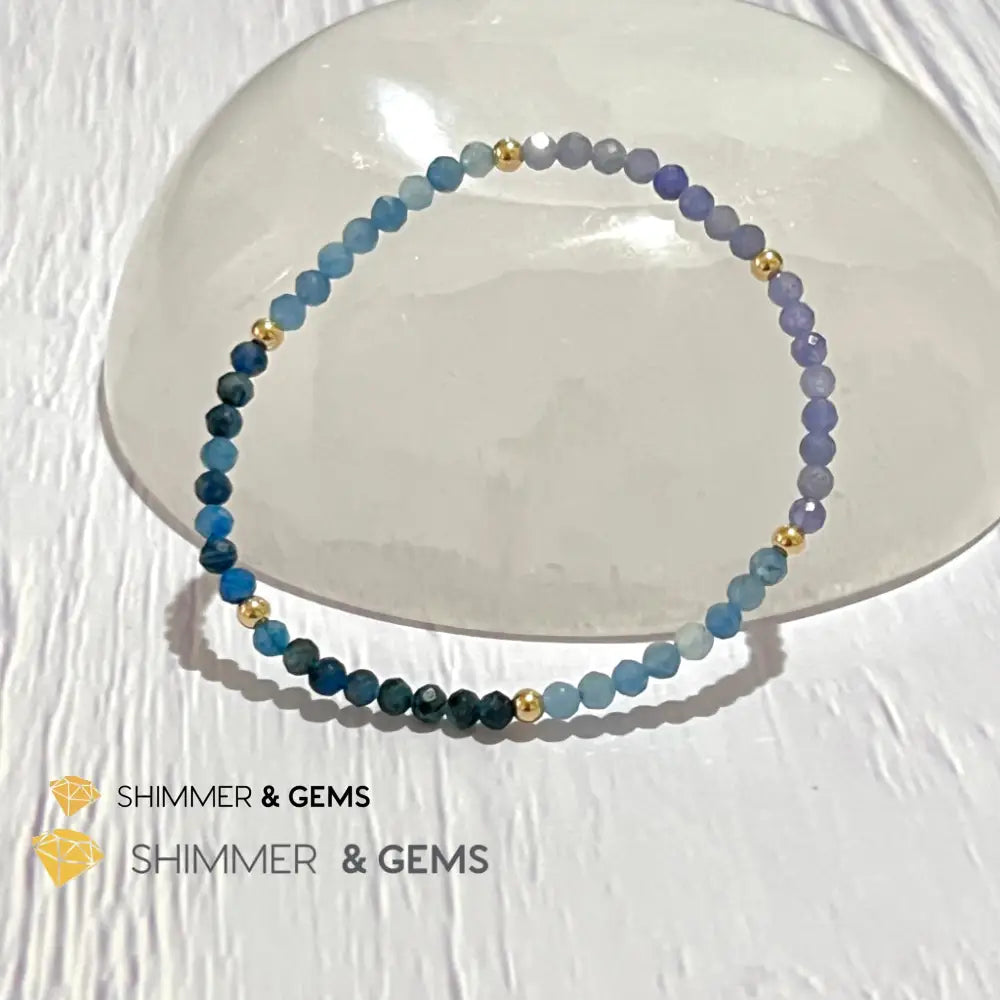 Stress Release Bracelet (Aquamarine Kyanite Tanzanite)4Mm