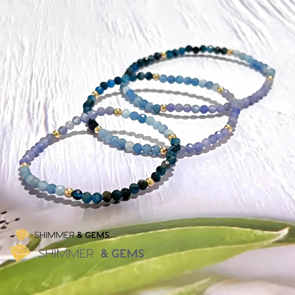 Stress Release Bracelet (Aquamarine Kyanite Tanzanite)4Mm
