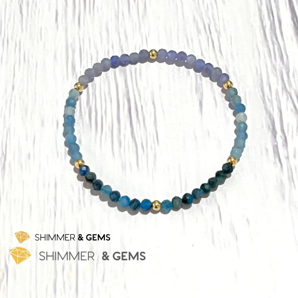 Stress Release Bracelet (Aquamarine Kyanite Tanzanite)4Mm