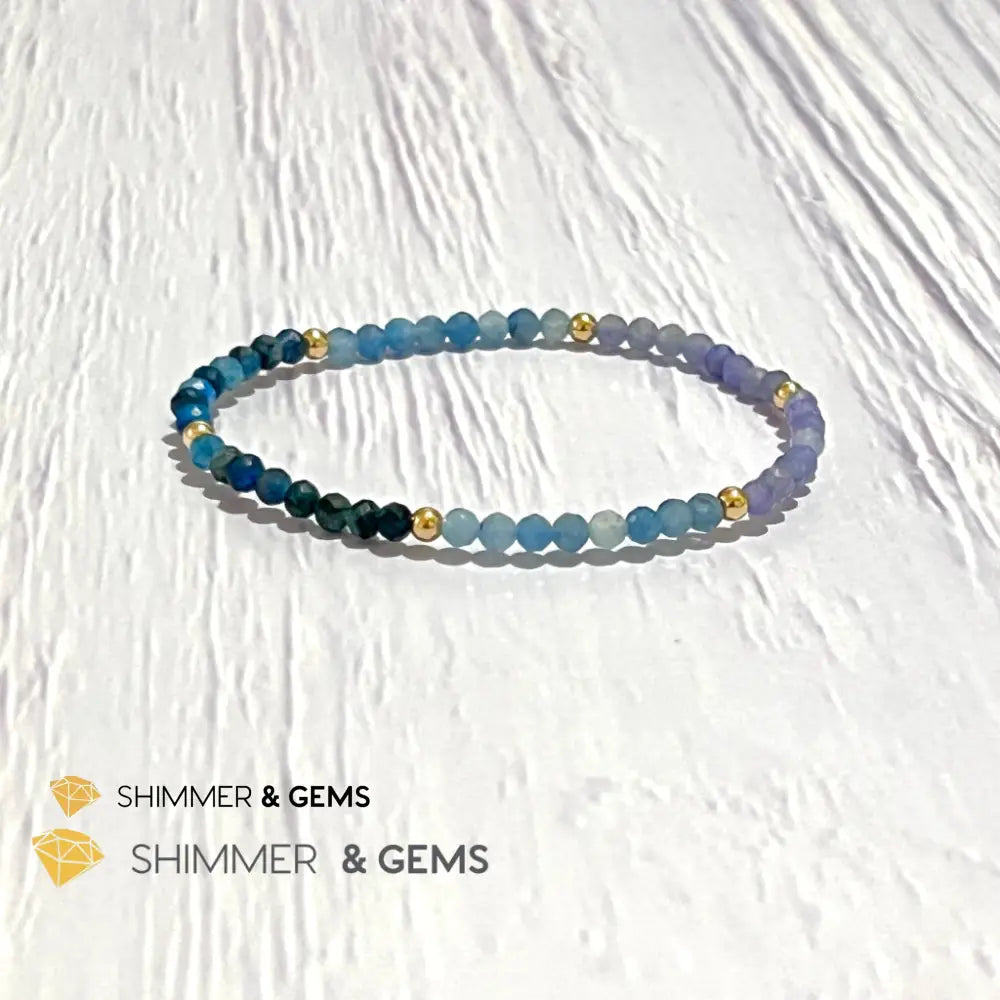 Stress Release Bracelet (Aquamarine Kyanite Tanzanite)4Mm