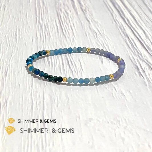 Stress Release Bracelet (Aquamarine Kyanite Tanzanite)4Mm