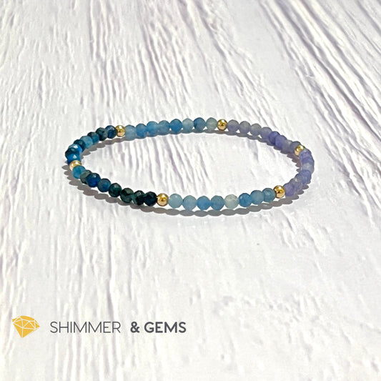 Stress Release Bracelet (Aquamarine Kyanite Tanzanite)4Mm