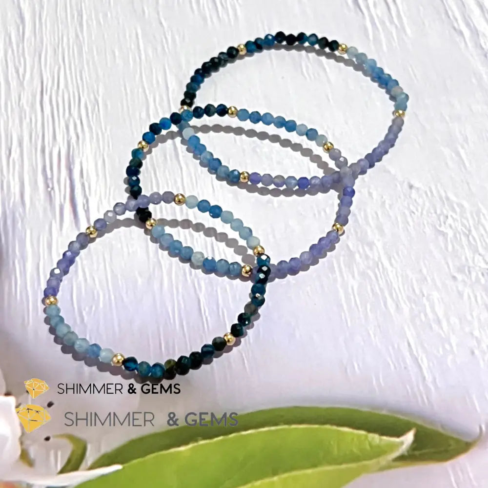 Stress Release Bracelet (Aquamarine Kyanite Tanzanite)4Mm