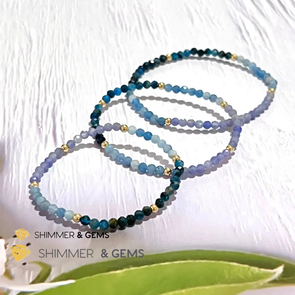 Stress Release Bracelet (Aquamarine Kyanite Tanzanite)4Mm