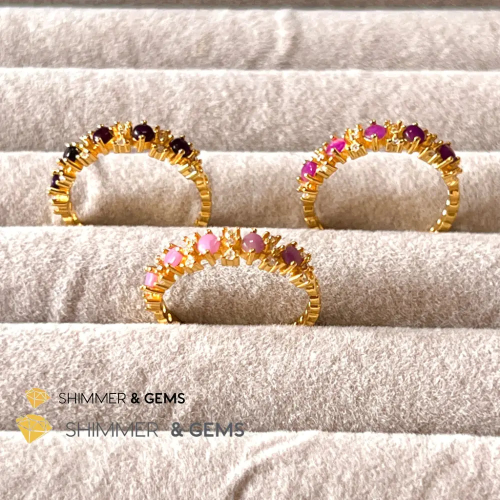 Sugilite 925 Silver Rings (Gold Electroplating) Adjustable Size Ring