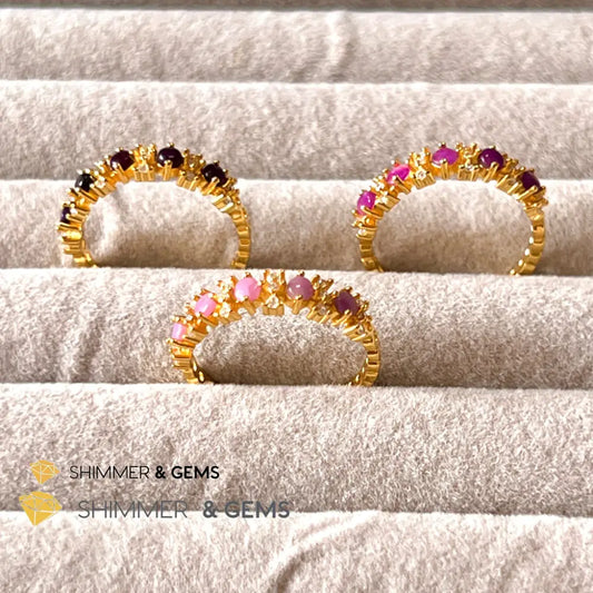 Sugilite 925 Silver Rings (Gold Electroplating) Adjustable Size Ring