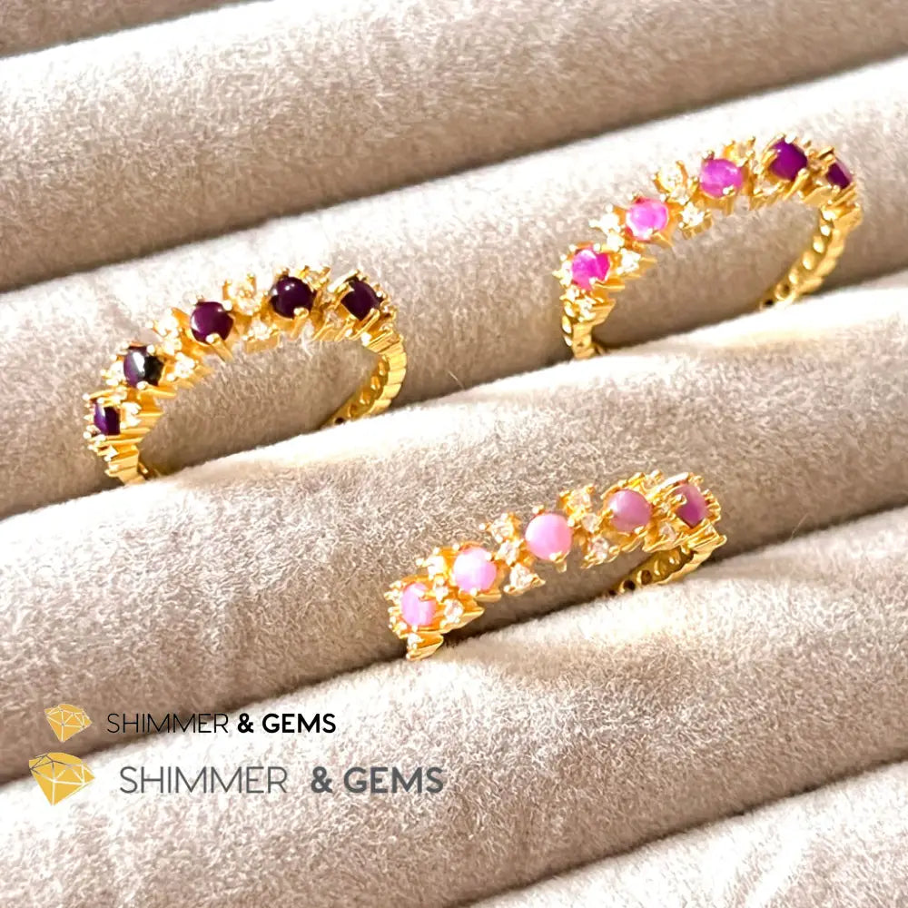 Sugilite 925 Silver Rings (Gold Electroplating) Adjustable Size