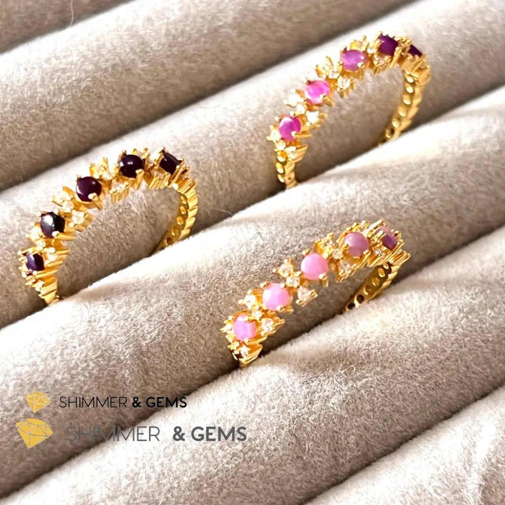 Sugilite 925 Silver Rings (Gold Electroplating) Adjustable Size