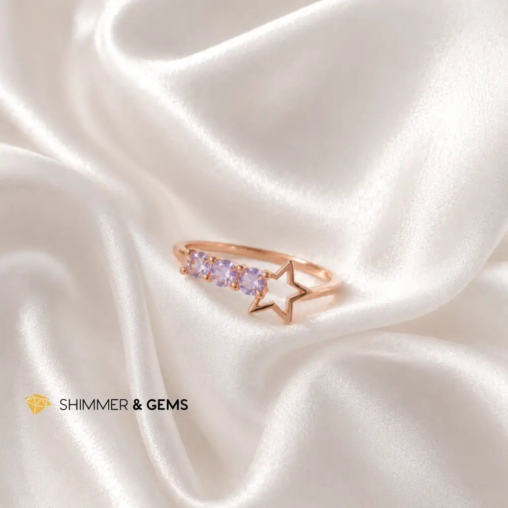 Tanzanite Rose Gold Success Star Ring - Adjustable Ring