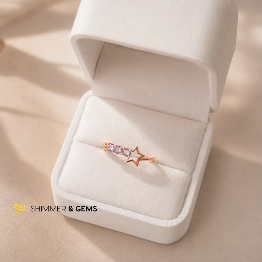 Tanzanite Rose Gold Success Star Ring - Adjustable Ring