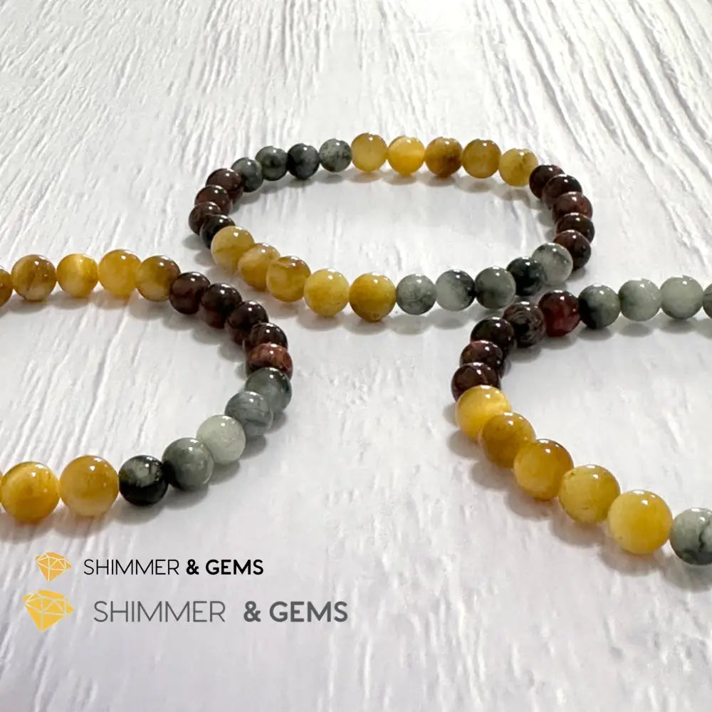 Triple Power Red Blue & Golden Tiger’s Eye Bracelet 6mm