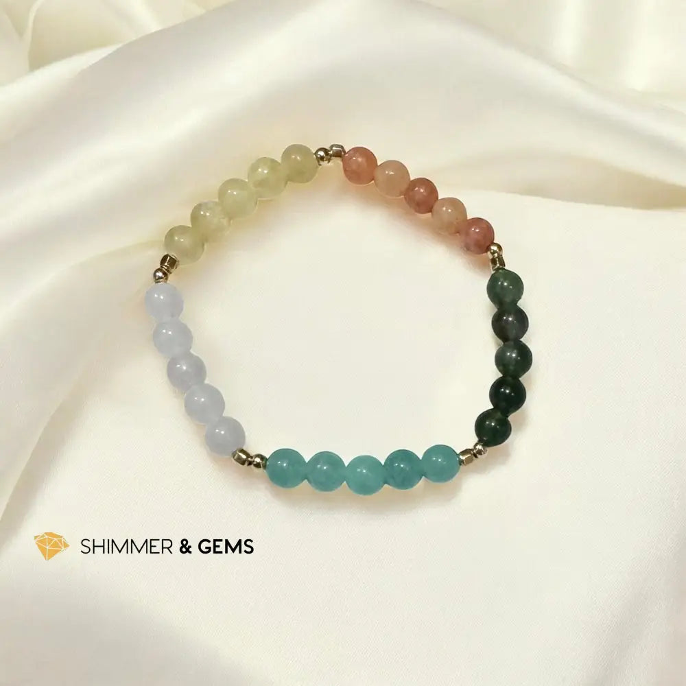 Wheel of Balance Bracelet (5 Elements Blessings) Pre-Coded & Attuned 6.5”