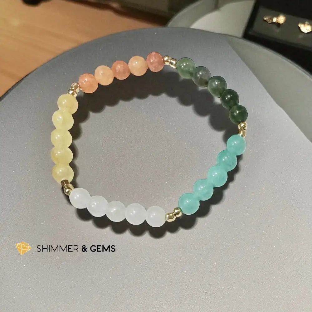 Wheel of Balance Bracelet (5 Elements Blessings) Pre-Coded & Attuned 7.0”