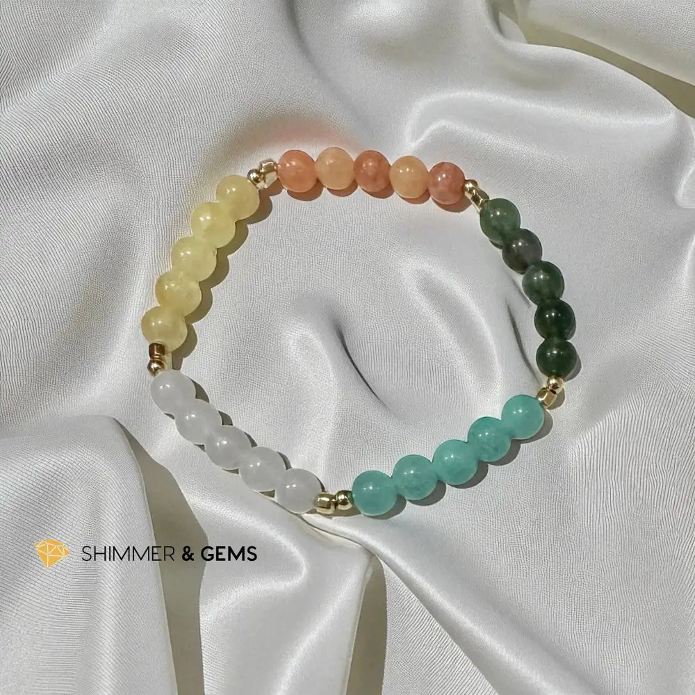 Wheel of Balance Bracelet (5 Elements Blessings) Pre-Coded & Attuned 5.5”