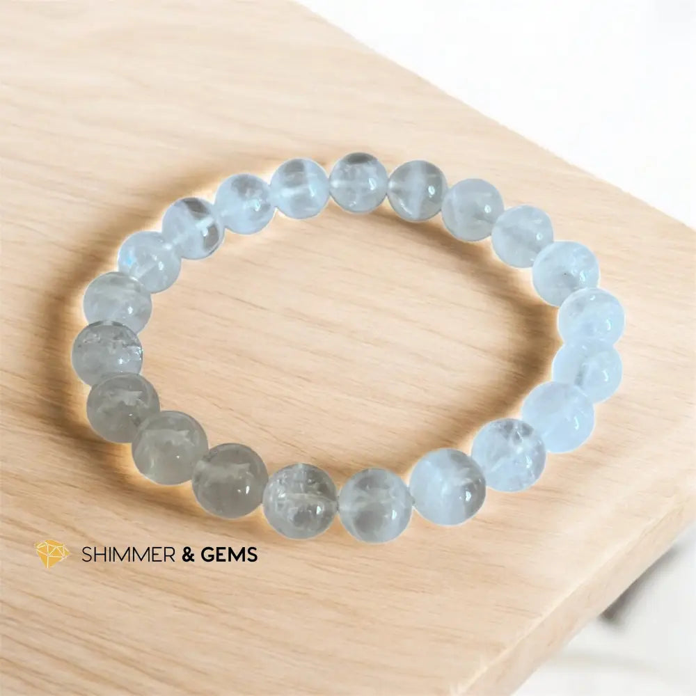 White Phantom 8mm Bracelet 6.5” Bracelets