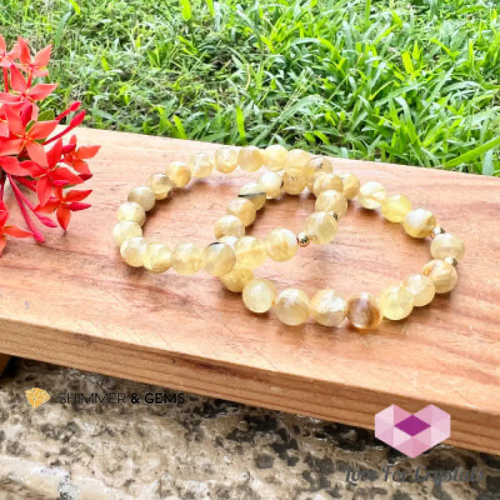 Yellow Lepidolite (Rare!) 5.5” Bracelets